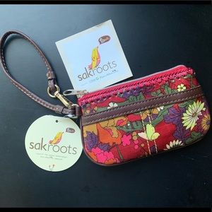 NWT limited edition Sakroots Artist Circle “Peace” wristlet in Scarlet